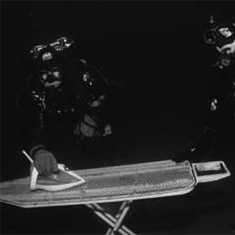 Underwater photographer Tony McCann, extreme ironing
